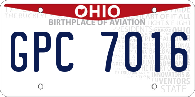 OH license plate GPC7016