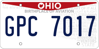 OH license plate GPC7017