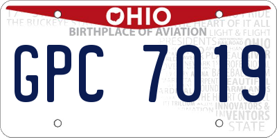 OH license plate GPC7019