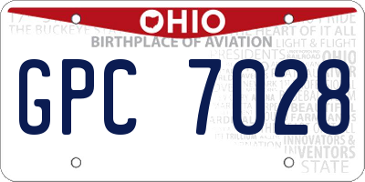 OH license plate GPC7028