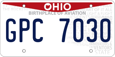 OH license plate GPC7030
