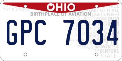 OH license plate GPC7034