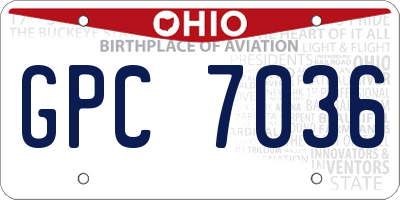 OH license plate GPC7036