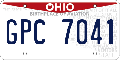 OH license plate GPC7041