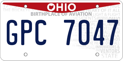 OH license plate GPC7047