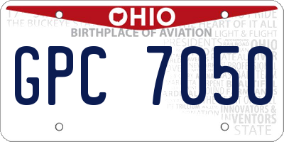 OH license plate GPC7050