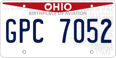 OH license plate GPC7052