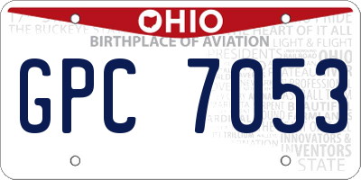 OH license plate GPC7053