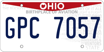 OH license plate GPC7057