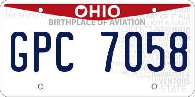 OH license plate GPC7058