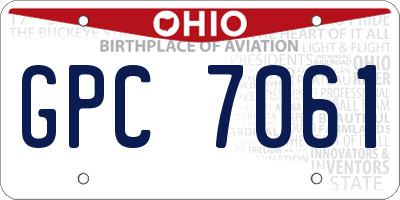 OH license plate GPC7061