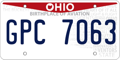 OH license plate GPC7063