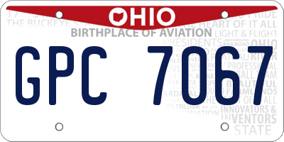 OH license plate GPC7067