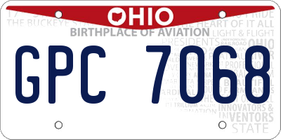 OH license plate GPC7068