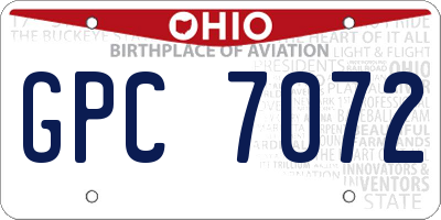 OH license plate GPC7072