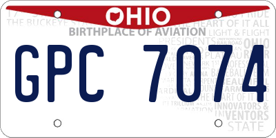 OH license plate GPC7074