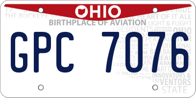 OH license plate GPC7076