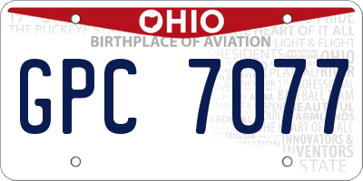 OH license plate GPC7077