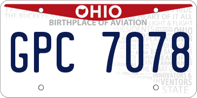 OH license plate GPC7078