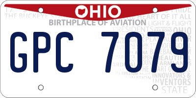 OH license plate GPC7079