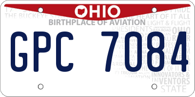 OH license plate GPC7084