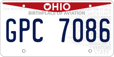 OH license plate GPC7086