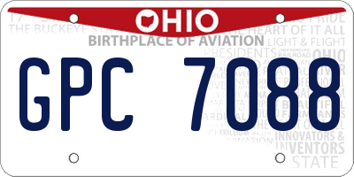 OH license plate GPC7088