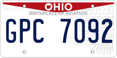 OH license plate GPC7092