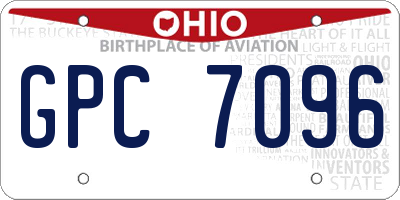 OH license plate GPC7096