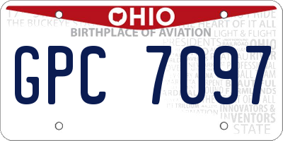 OH license plate GPC7097