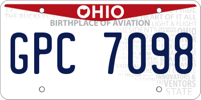 OH license plate GPC7098
