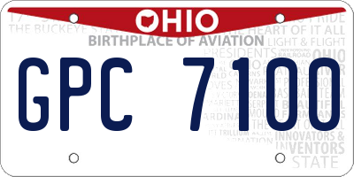 OH license plate GPC7100