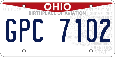 OH license plate GPC7102
