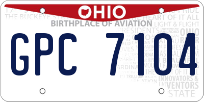 OH license plate GPC7104