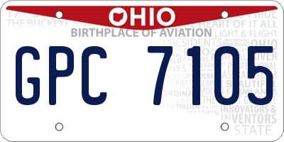 OH license plate GPC7105