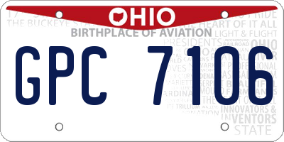 OH license plate GPC7106