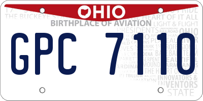 OH license plate GPC7110