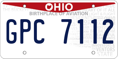 OH license plate GPC7112