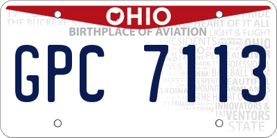 OH license plate GPC7113