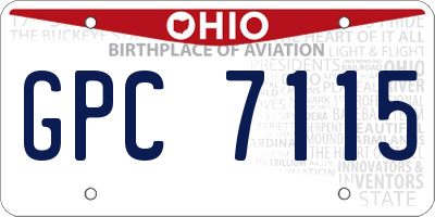 OH license plate GPC7115
