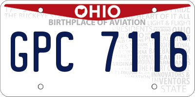 OH license plate GPC7116