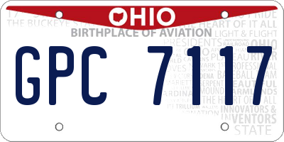 OH license plate GPC7117
