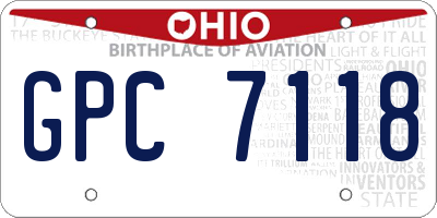 OH license plate GPC7118