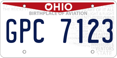 OH license plate GPC7123