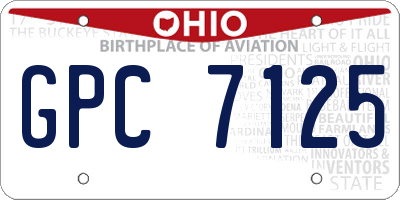 OH license plate GPC7125