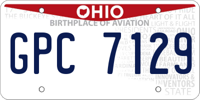 OH license plate GPC7129