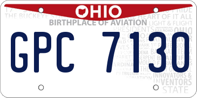 OH license plate GPC7130