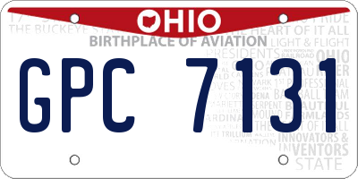 OH license plate GPC7131