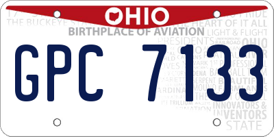 OH license plate GPC7133