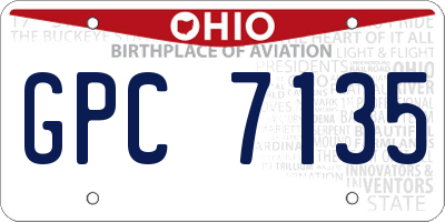 OH license plate GPC7135